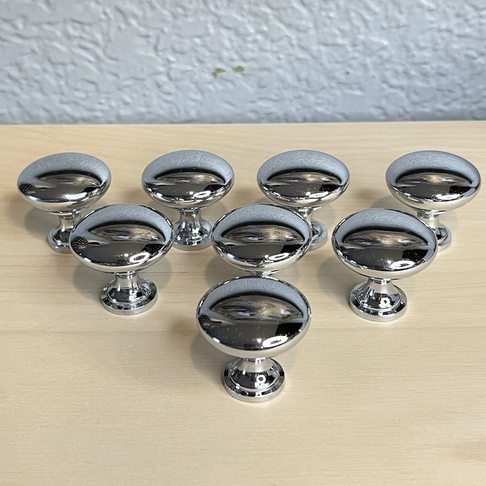 Lot Of‎ 8 Shiny Chrome Door Drawer Cabinet Pull Handles Kitchen Bathroom 1.25" D